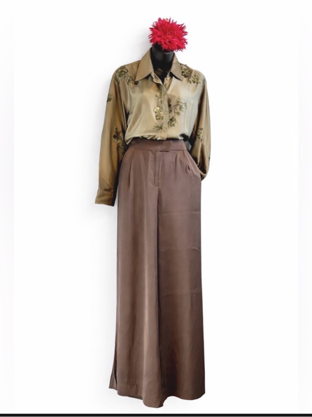 Ever New Lustrous satin Wide-Leg Pants size 10P - Picture 4 of 10
